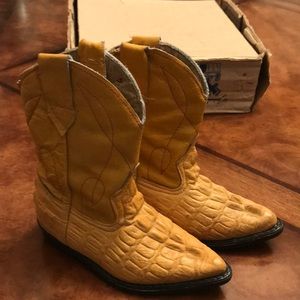 Crocodile leather boots